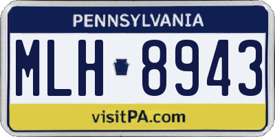 PA license plate MLH8943
