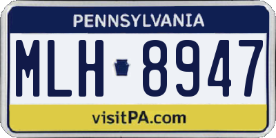 PA license plate MLH8947