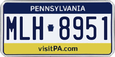 PA license plate MLH8951