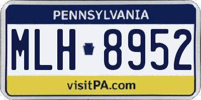 PA license plate MLH8952
