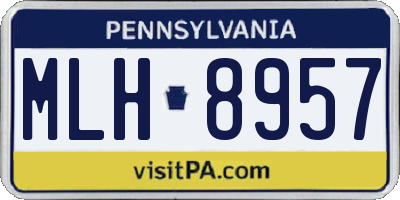 PA license plate MLH8957