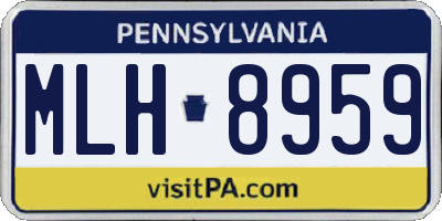 PA license plate MLH8959