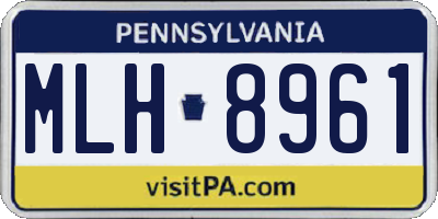PA license plate MLH8961