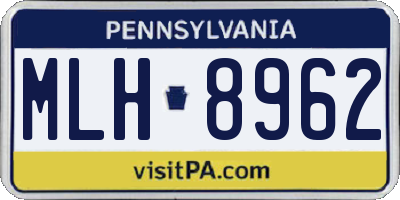 PA license plate MLH8962
