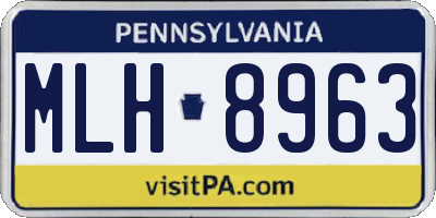 PA license plate MLH8963