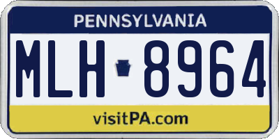 PA license plate MLH8964