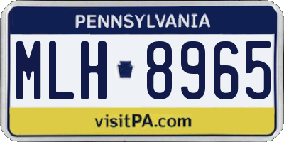 PA license plate MLH8965