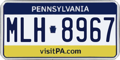 PA license plate MLH8967