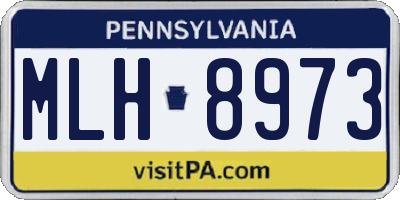 PA license plate MLH8973