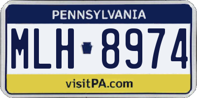PA license plate MLH8974