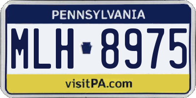 PA license plate MLH8975