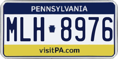 PA license plate MLH8976
