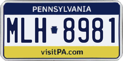 PA license plate MLH8981