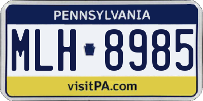 PA license plate MLH8985