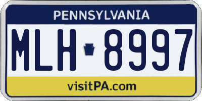 PA license plate MLH8997