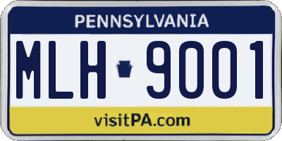 PA license plate MLH9001
