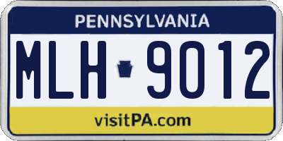 PA license plate MLH9012
