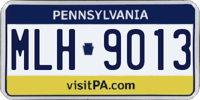 PA license plate MLH9013