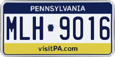 PA license plate MLH9016