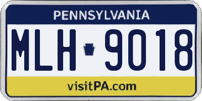 PA license plate MLH9018