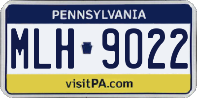 PA license plate MLH9022