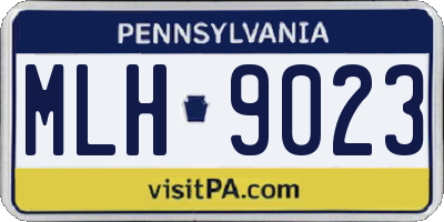 PA license plate MLH9023