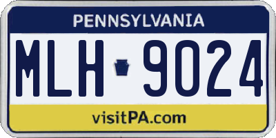 PA license plate MLH9024