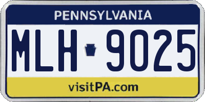 PA license plate MLH9025