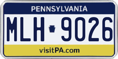 PA license plate MLH9026