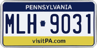 PA license plate MLH9031