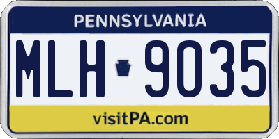 PA license plate MLH9035