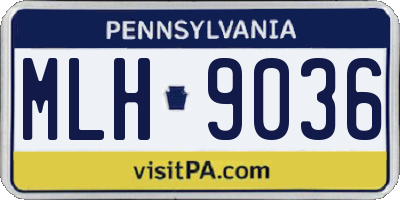 PA license plate MLH9036