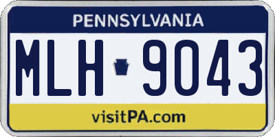 PA license plate MLH9043
