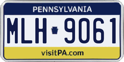 PA license plate MLH9061