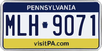 PA license plate MLH9071