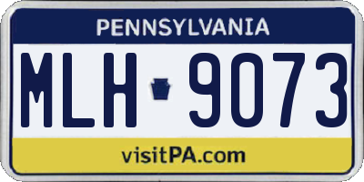 PA license plate MLH9073