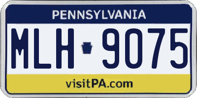 PA license plate MLH9075