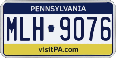 PA license plate MLH9076
