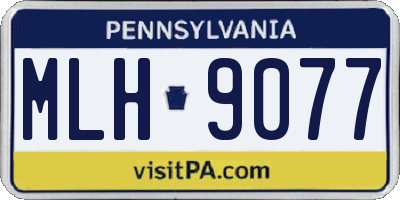 PA license plate MLH9077