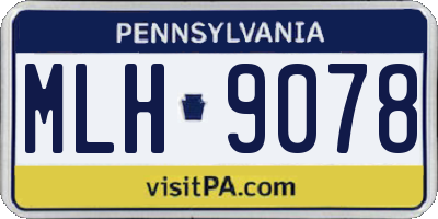 PA license plate MLH9078