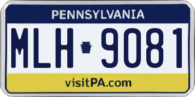 PA license plate MLH9081