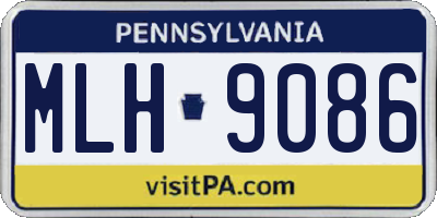 PA license plate MLH9086