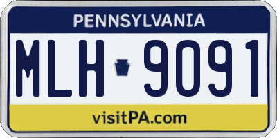 PA license plate MLH9091