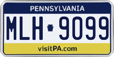 PA license plate MLH9099
