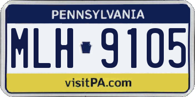 PA license plate MLH9105