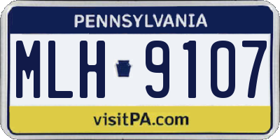 PA license plate MLH9107