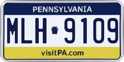 PA license plate MLH9109