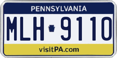 PA license plate MLH9110