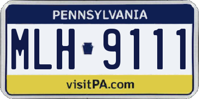 PA license plate MLH9111