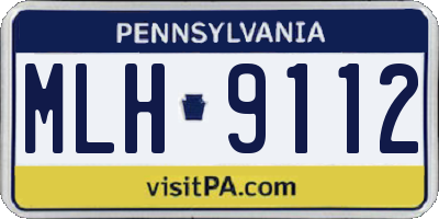 PA license plate MLH9112